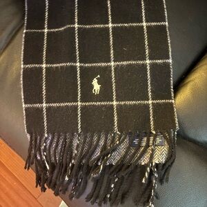 Polo by Ralph Lauren Black and White Plaid Scarf
